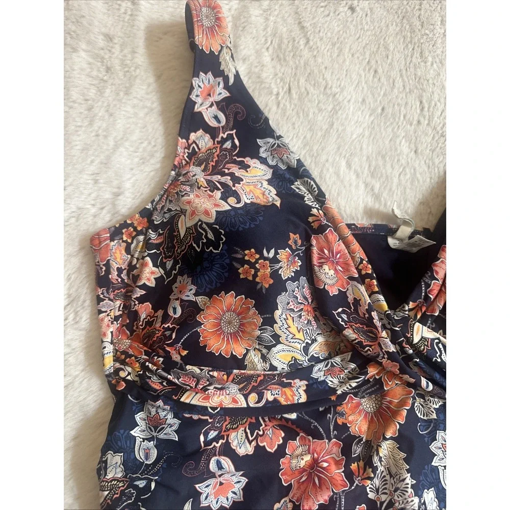 Sea Level Floral Tankini Swim Top Women's Size‎ 16 Multicolor